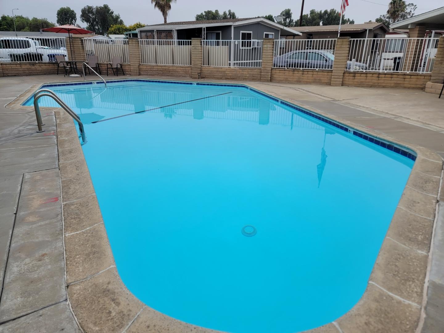 Clear blue pool after Al's Pool and Spa green pool clean-up